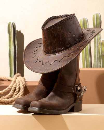 Vintage Leather Cowboy Hat